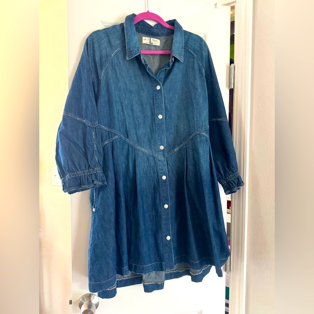 Blue Denim Button-Up Dress